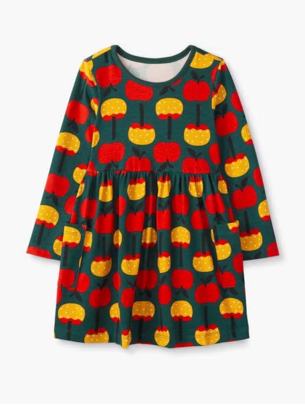 Hanna Andersson 100% Cotton Dress with Caramel Apple Print Fall Back to School